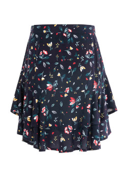 JUPE COURTE IMPRIME BLEU NUIT IMALA