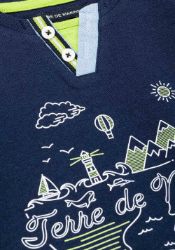 TEE SHIRT ML BLEU MARIN BALIKO