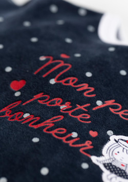 Pyjama Bébé bleu marine à pois