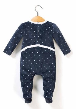 Pyjama Bébé bleu marine à pois