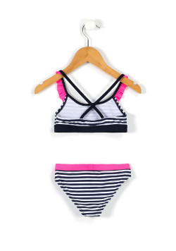 Maillot de bain 2 pièces Fille rayé bicolore