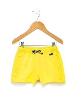 Short en molleton jaune Fille