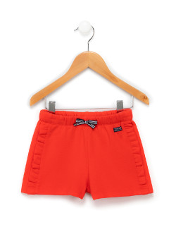 Short en molleton corail Fille