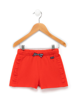 Short en molleton corail Fille