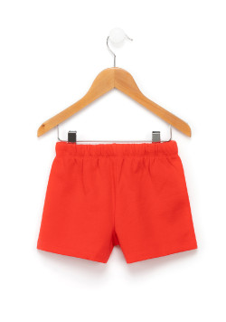 Short en molleton corail Fille