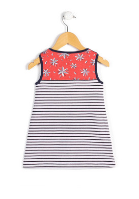 TUNIQUE SsM FOND BLANC RAYE INDIGO WEBY Tunique rayée sans manches Fille