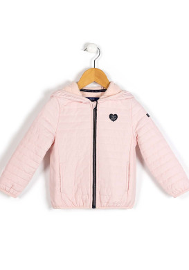 Veste matellassée rose à capuche Fille Veste matellassée rose à capuche Fille