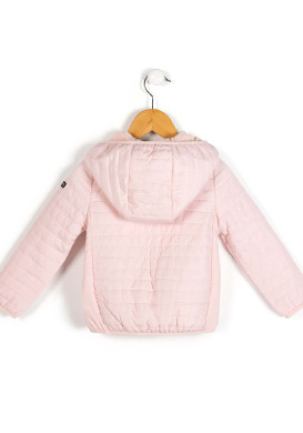 Veste matellassée rose à capuche Fille Veste matellassée rose à capuche Fille