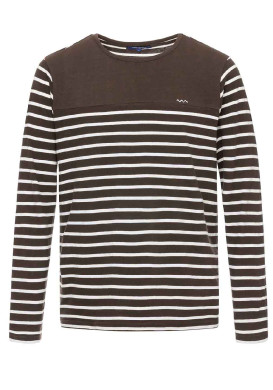 Marinière manches longues Homme marron/blanc Marinière manches longues Homme marron/blanc