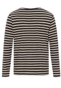 Marinière manches longues Homme marron/blanc