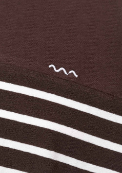 Marinière manches longues Homme marron/blanc