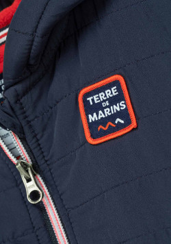 Veste à capuche matelassée bleu marine Garçon
