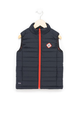 Doudoune marine sans manches Garçon zip rouge Doudoune marine sans manches Garçon zip rouge