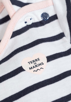 Marinière manches longues Bébé Fille blanc/bleu marine