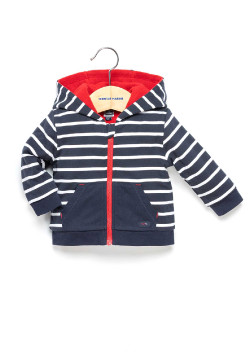 Veste à capuche doublée à rayures Bébé