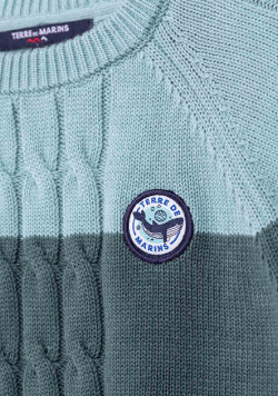 Pull rayé Garçon vert/bleu