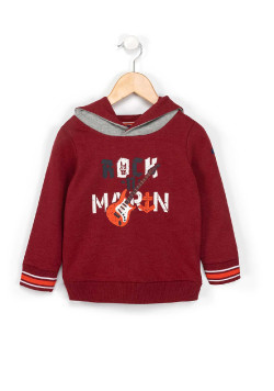 Sweat à capuche rouge Garçon