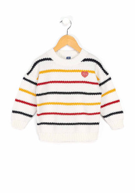 Pull rayé multicolore Fille