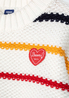 Pull rayé multicolore Fille