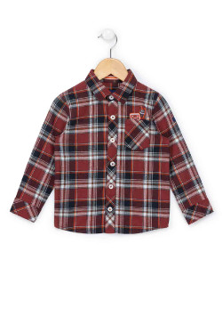 Chemise grenat à carreaux Garçon
