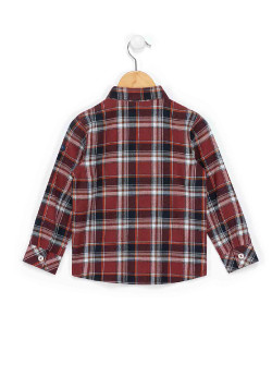 Chemise grenat à carreaux Garçon