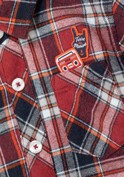 Chemise grenat à carreaux Garçon