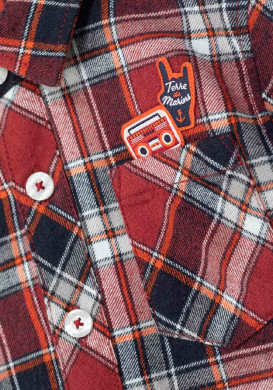 Chemise grenat à carreaux Garçon Chemise grenat à carreaux Garçon