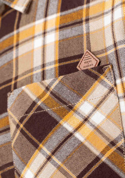 Chemise à carreaux marron Homme
