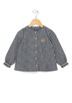 Blouse manches longues à carreaux Fille