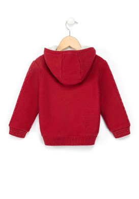 Veste tricot zippée rose framboise Fille Veste tricot zippée rose framboise Fille