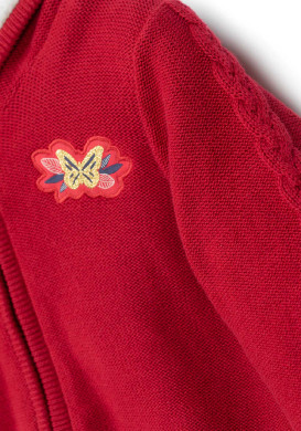 Veste tricot zippée rose framboise Fille Veste tricot zippée rose framboise Fille