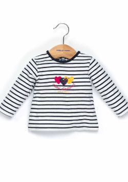 Ensemble Bébé robe rouge + marinière imprimé
