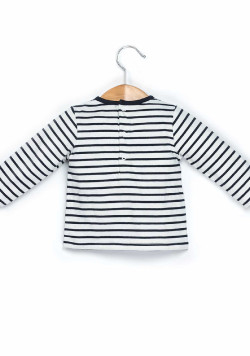 Ensemble Bébé robe jaune ocre + marinière imprimé