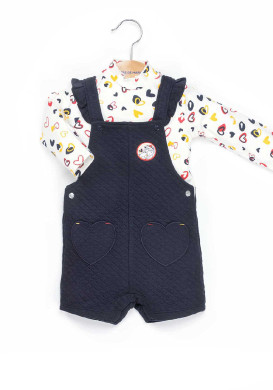 Ensemble Bébé salopette courte + t-shirt manches longues Ensemble Bébé salopette courte + t-shirt manches longues
