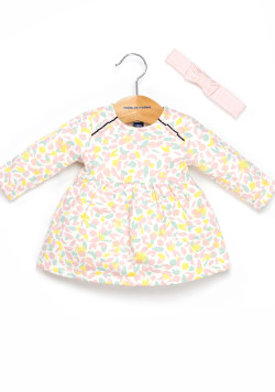 Ensemble robe manches longues + bandeau Bébé Fille