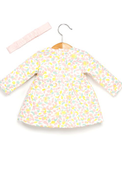 Ensemble robe manches longues + bandeau Bébé Fille