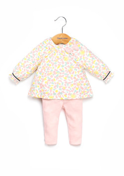 Ensemble Bébé legging rose + tunique imprimé