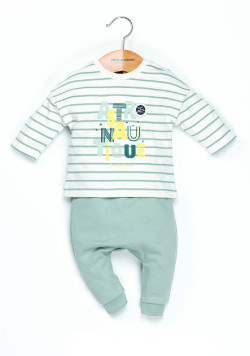 Ensemble Bébé vert d'eau sweat + pantalon