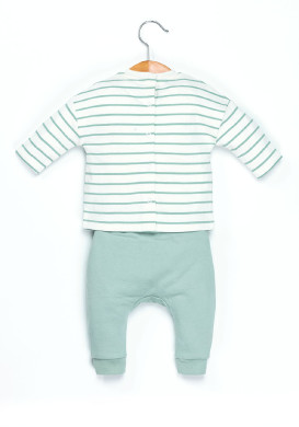 Ensemble Bébé vert d'eau sweat + pantalon