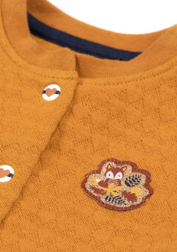 Robe en molleton effet 2 en 1 Bébé Fille jaune ocre/ bleu marine 