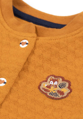 Robe en molleton effet 2 en 1 Bébé Fille jaune ocre/ bleu marine Robe en molleton effet 2 en 1 Bébé Fille jaune ocre/ bleu marine