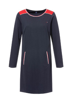 Robe manches longues bleu marine Femme