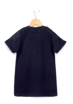 Robe en molleton bleu marine Fille