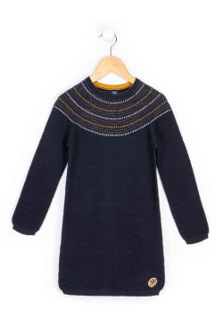 Robe bleu marine Fille en tricot
