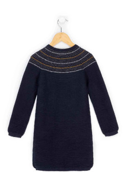 Robe bleu marine Fille en tricot