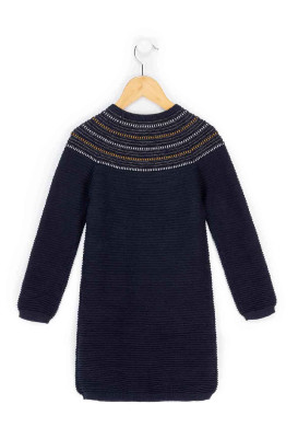 Robe bleu marine Fille en tricot Robe bleu marine Fille en tricot