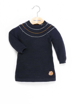 Robe pull bleu marine Bébé Fille