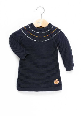 Robe pull bleu marine Bébé Fille Robe pull bleu marine Bébé Fille