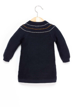Robe pull bleu marine Bébé Fille