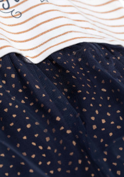 Robe manches longues Fille effet 2 en 1 + bandeau